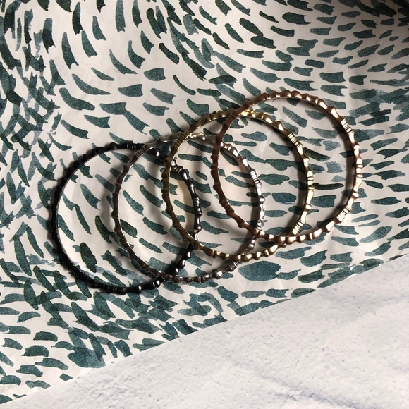 Kendra Scott Mixed Metal Bangles Silver Gold Rose - Picture 4 of 8